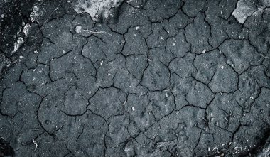 Çatlamış toprağın üst görünümü. Çatlaklar ile kuru toprak arka plan.