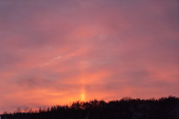 Sunset Sky Winter Sunsets Rarely Beautiful — Stock Photo, Image