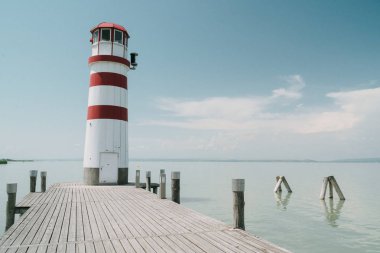 Podersdorf am Deniz feneri Göl, Neusiedler See, Burgenland, Avusturya