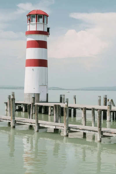 Lighthouse Podersdorf See Lake Neusiedler See Burgenland Austria — Stock Photo, Image