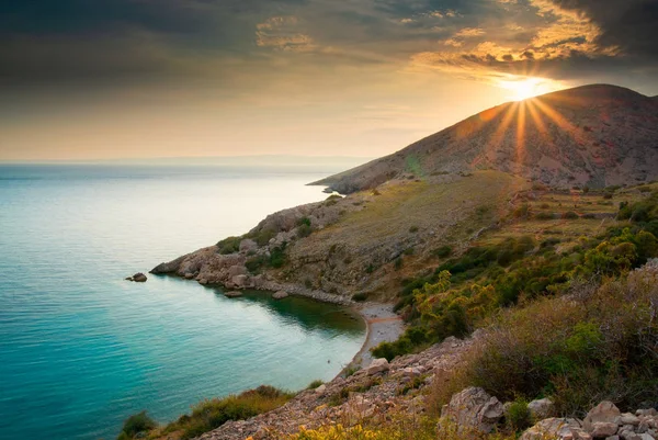 Κόλπος Κοντά Στάρα Baska Νησί Krk Στην Κροατία — Φωτογραφία Αρχείου