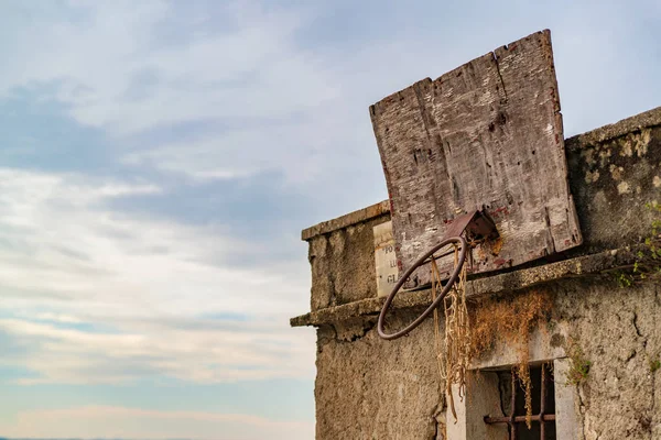 Cercle Basket Vintage Sur Vieux Bâtiment — Photo