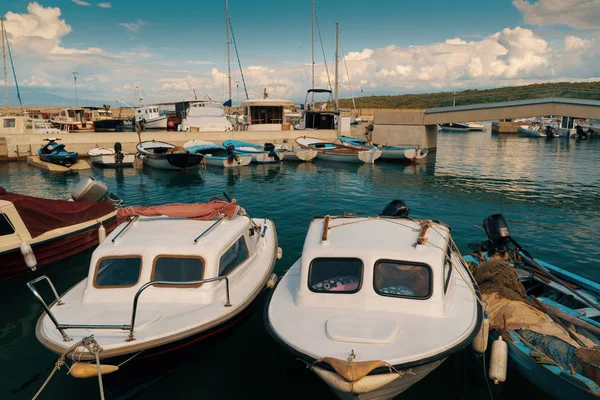 Båtar Dockan Kroatien — Stockfoto