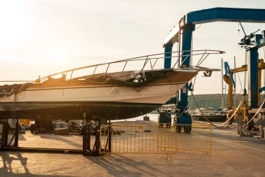 Tersane Punat Harbor, Krk Island, Hırvatistan
