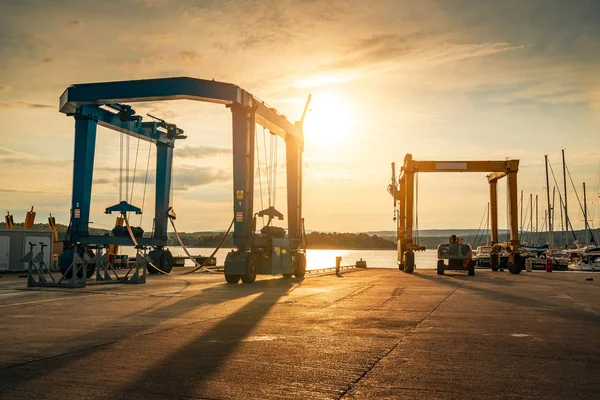 Scheepswerf Punat Harbor Eiland Krk Kroatië — Stockfoto