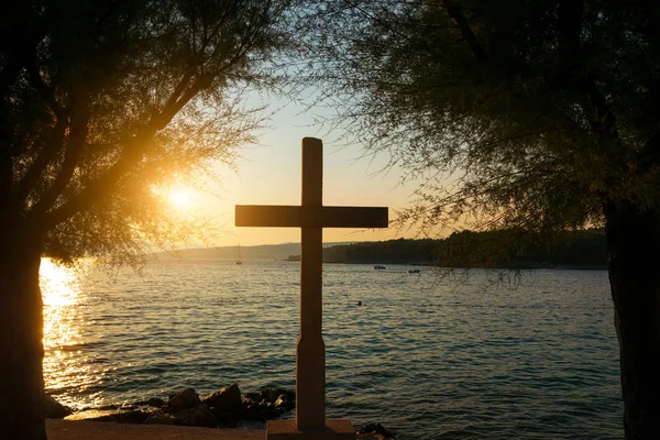 Cross Solnedgången — Stockfoto