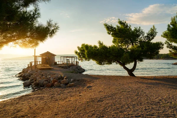 Spiaggia Soleggiata Punat Isola Krk Croazia — Foto Stock