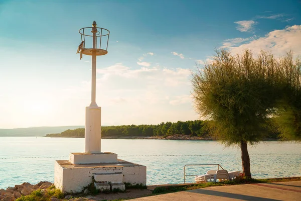 Faro Punat Isola Krk Croazia — Foto Stock