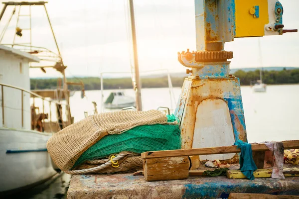 Rete Pesca Sul Porto — Foto Stock