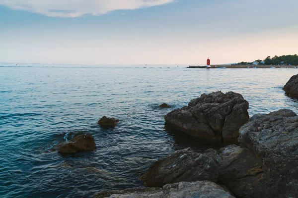 Farol Cidade Krk Croácia — Fotografia de Stock