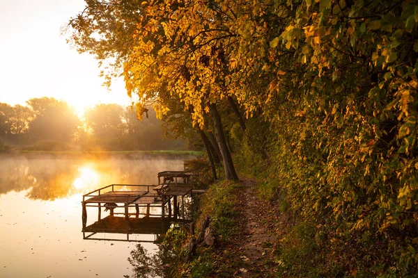 Lago Outono Manhã — Fotografia de Stock