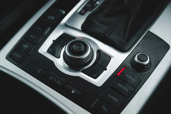 Detail Van Een Aantal Knoppen Dial Een Moderne Auto — Stockfoto