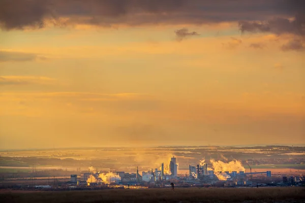 Rauchverschmutzung Industrieröhre Der Wärmestation — Stockfoto