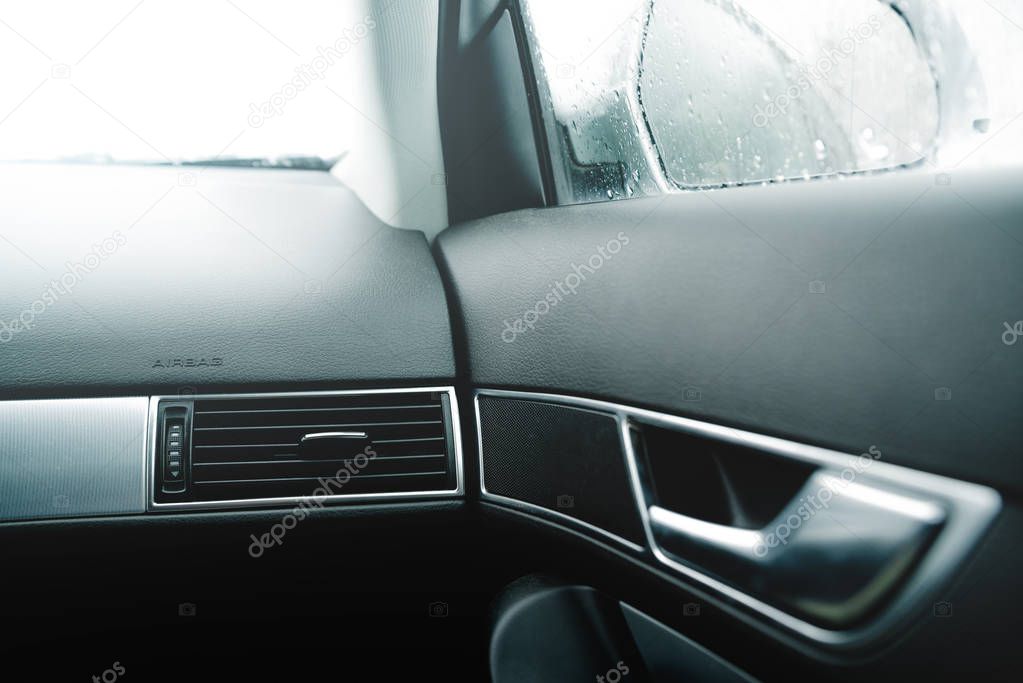 Modern car inside door and dashboard