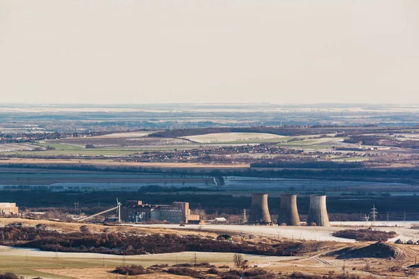 Rauchverschmutzung Industrieröhre Der Wärmestation — Stockfoto