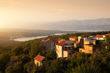 Soline bay view in Dobrinj , Krk Island, Croatia clipart