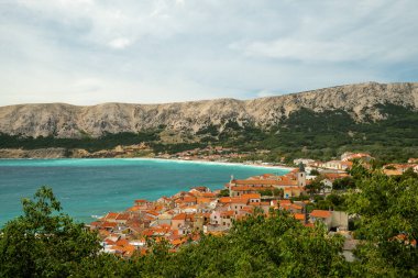 Baska Kasabası manzarası, Krk Adası, Hırvatistan