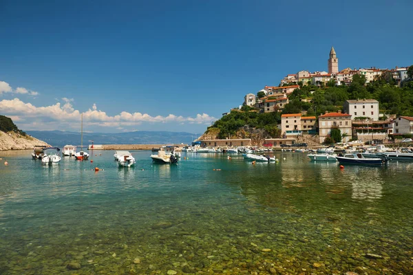 Barche Vrbnik Town Isola Krk Croazia — Foto Stock