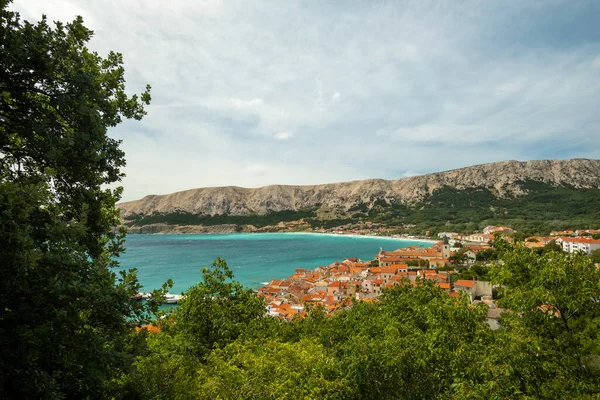 Baska Town Landscape Krk Island Croatia — стоковое фото