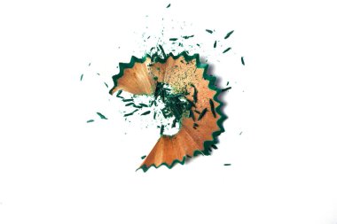 Beyaz arka plan üzerinde izole küçük parçacıklar ile yeşil boyama kalem talavı