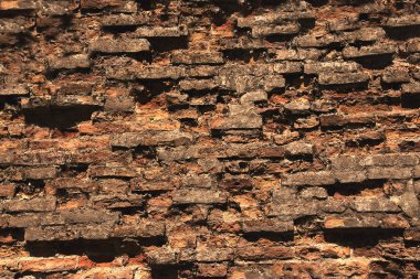 Yaşlı vintage ufalanmış kırmızı tuğla duvar arka plan