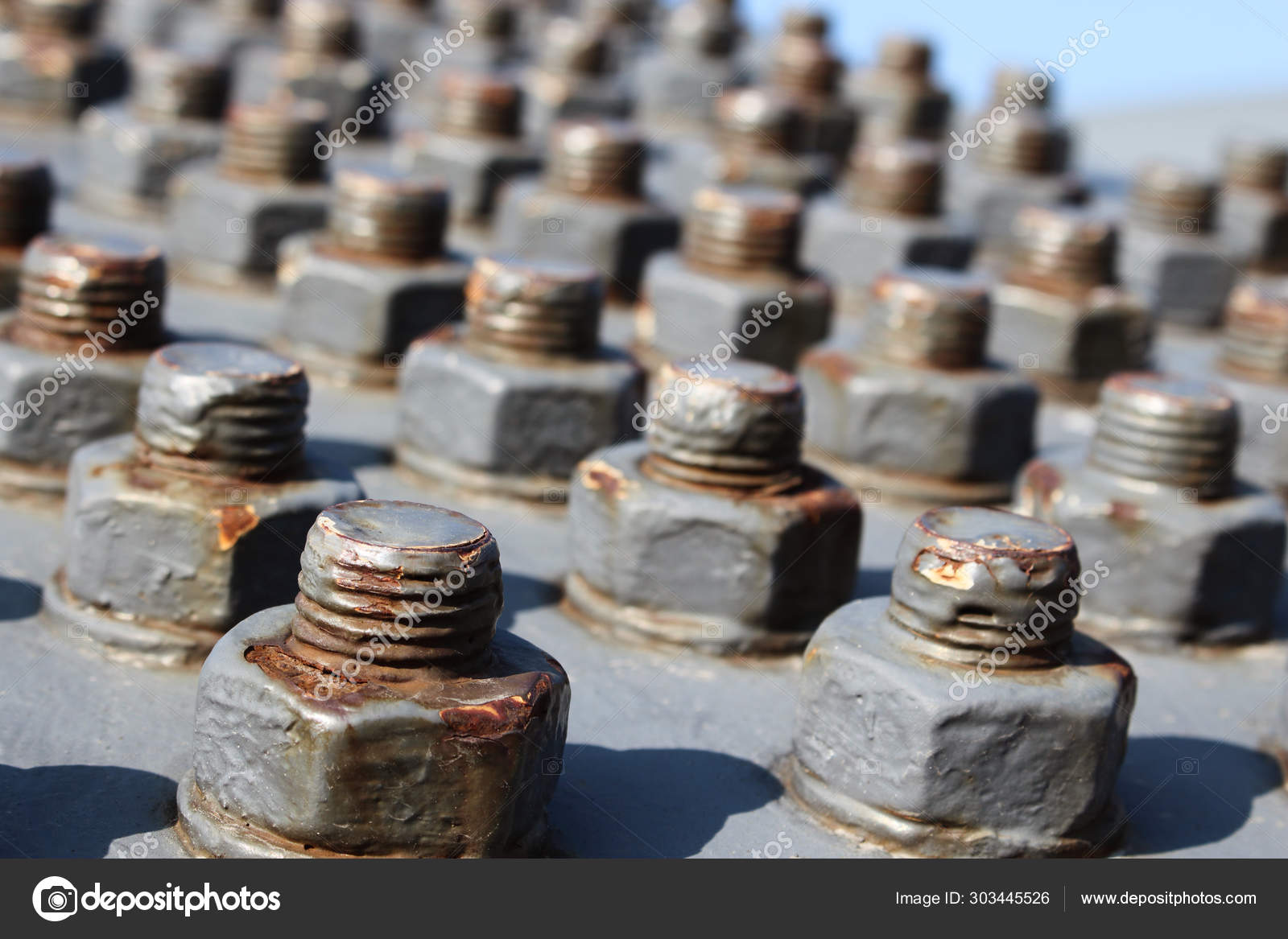 Unique Artistic Bridge Decoration Design Rows Of Old Rusty Bolts