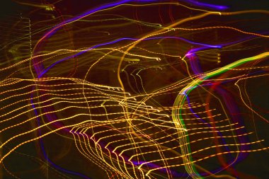 Soyut karanlık şehir ışıkları uzun pozlama arka plan