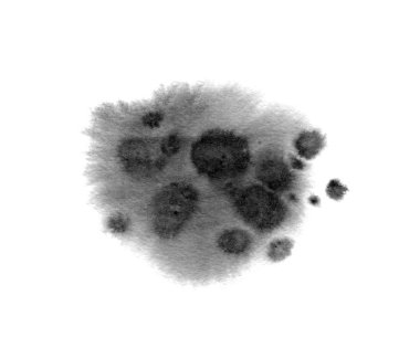 Raster suluboya arka plan kartı, poster olarak yazdırma. Soyut siyah nokta üzerinde beyaz izole.