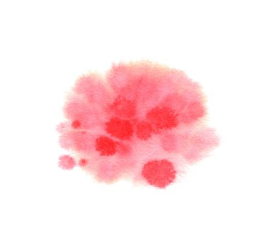 Raster suluboya arka plan kartı, poster olarak yazdırma. Beyaz izole soyut kırmızı nokta.