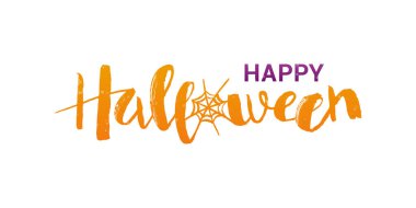 Web ile Mutlu Cadılar Bayramı ifadesinin vektör illüstrasyonu.