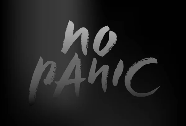 Brush lettering of No Panic. Motivation slogan to avoid fear of coronavirus pandemic. Quarantine concept. EPS 10 — Stockvector
