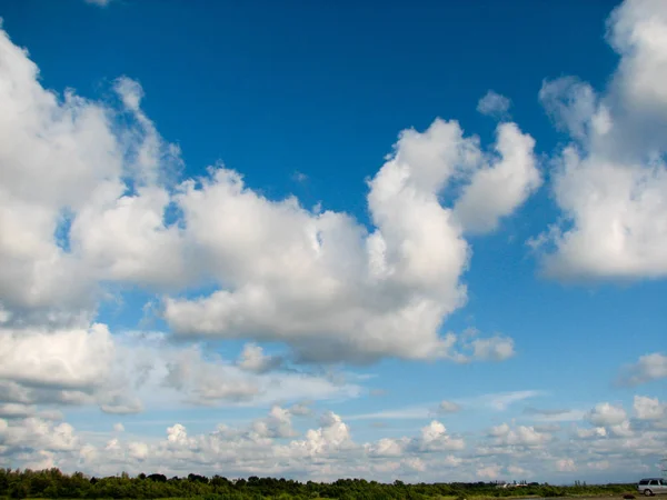 White Clouds Blue Sky Summer Day Sunny Weather — Stock Photo, Image