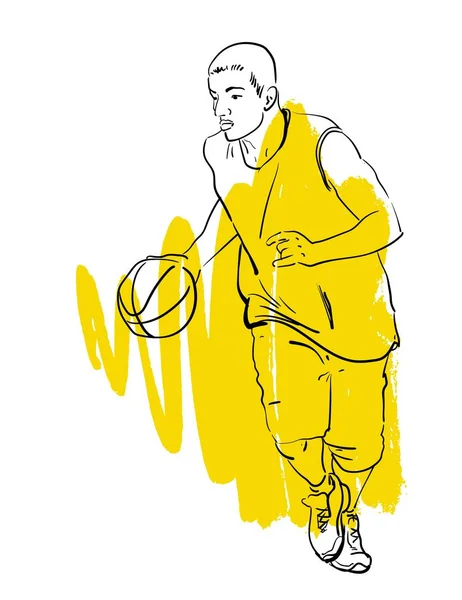 Basketbalspeler afspelen — Stockvector