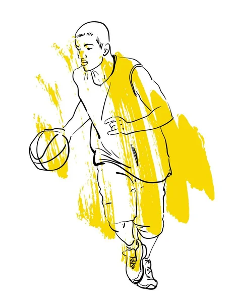 Basketbalspeler afspelen — Stockvector
