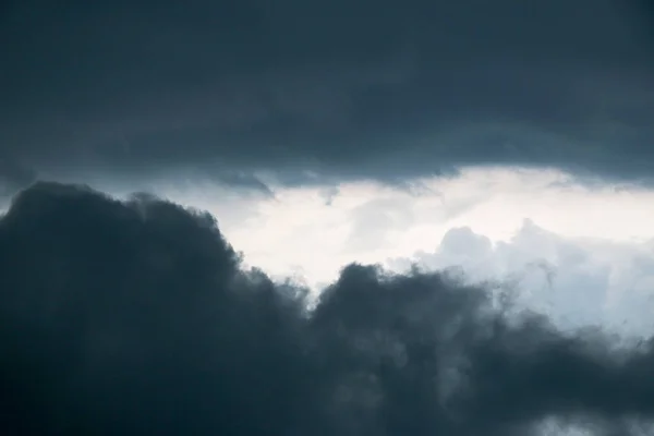 Storm clouds against the dark blue sky, a summer day before the storm