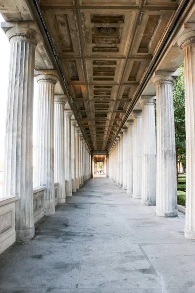 Dorische Kolommen Binnenplaats Van Colonnade Buiten Oude National Gallery Museum — Stockfoto