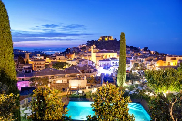 Hermosa Begur Tarde Por Noche Costa Brava Cataluña España Cerca — Foto de Stock