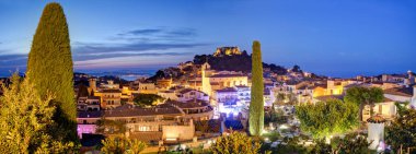 Panorama of   beautiful Begur later evening, Costa Brava, Catalonia, Spain near Girona and Barcelona. clipart