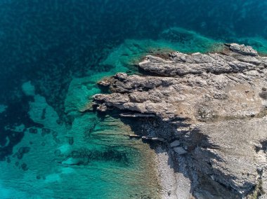 Kuşlar göz görünümü Stara Baska Hırvatistan Island Krk, Cennet plaj