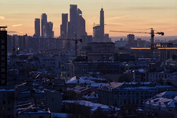 Центр Москвы Закате Солнца — стоковое фото