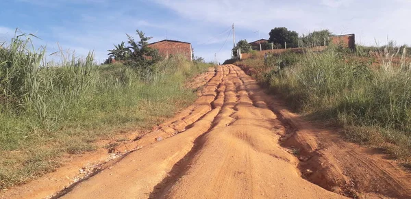 Dirt road at rural place, interior of Pernambuco, Brazil. — Stock Photo, Image