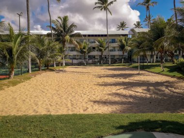 Avuç içi ve ağaçlar Brezilya düz Resort.