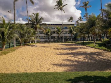 Avuç içi ve ağaçlar Brezilya düz Resort.