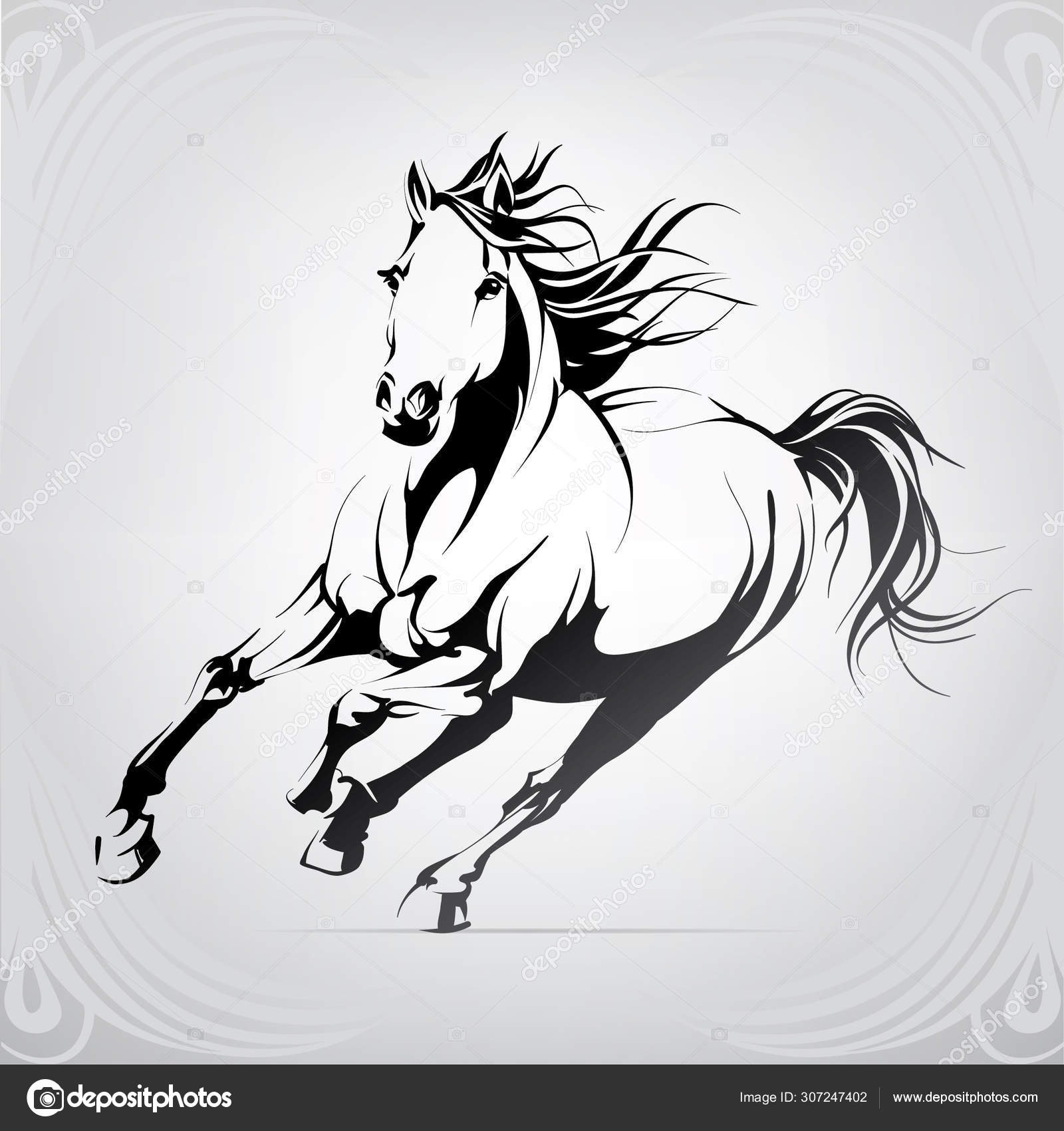 Silhouette Of The Running Horse Vector Image By C Nutriaaa Vector Stock