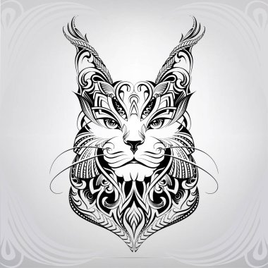 Süs içinde kedi kafası