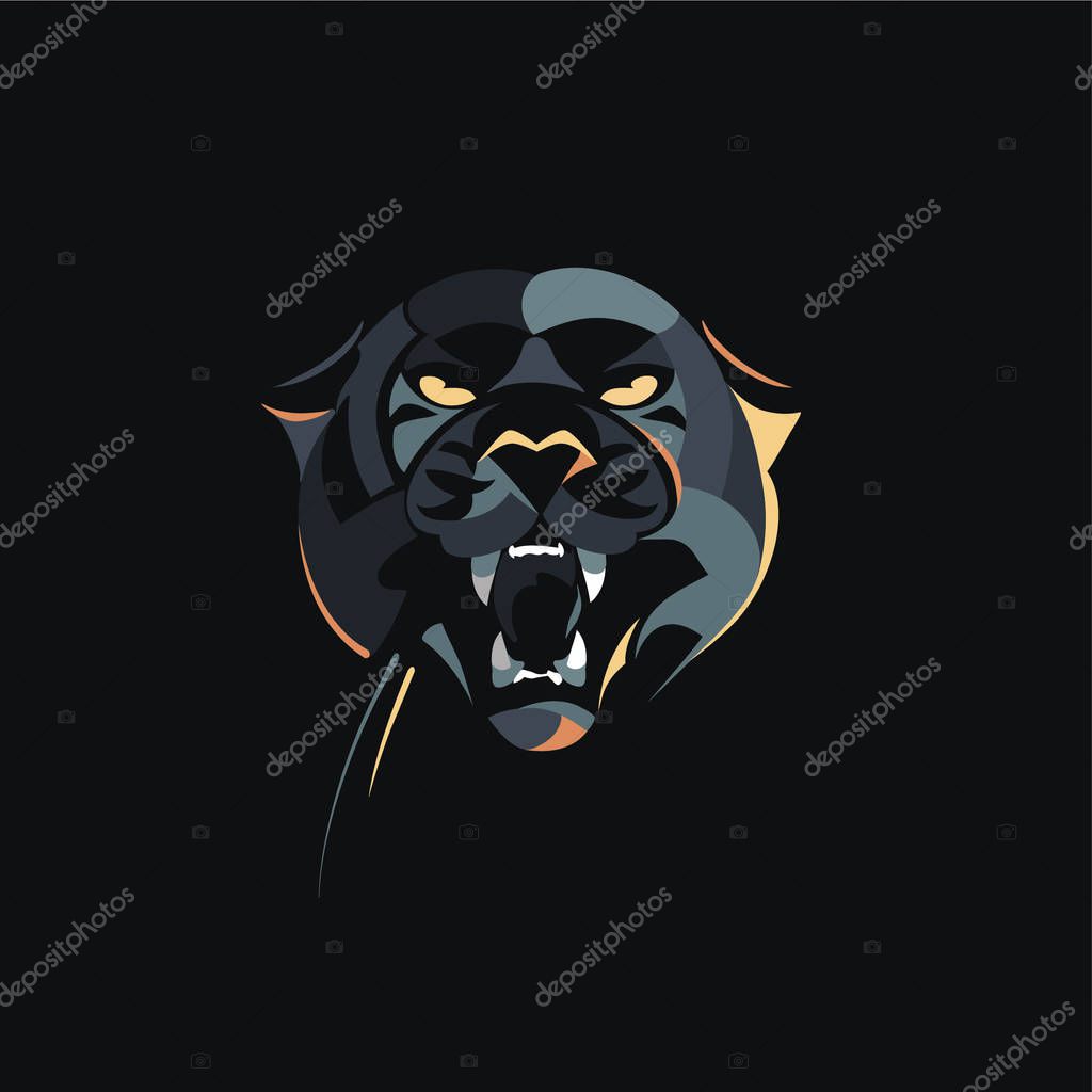 Silhouette of the head of a panther