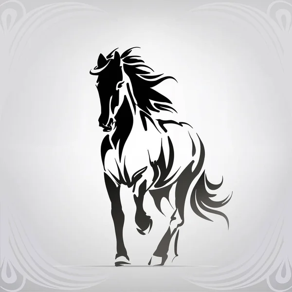 Silueta del caballo de carreras — Vector de stock