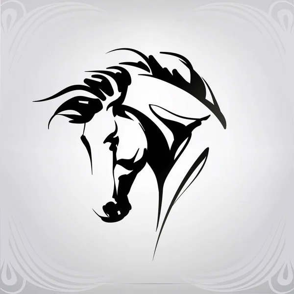 Vector silhouet van een paard hoofd — Stockvector