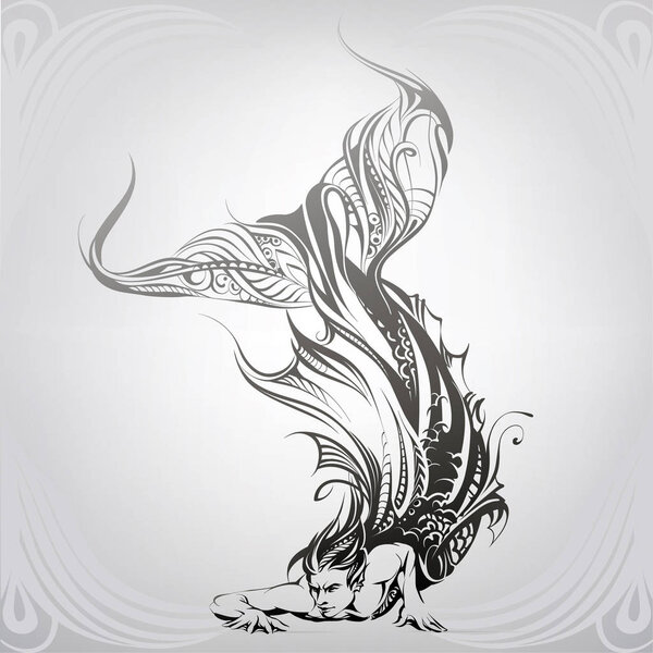 The man the mermaid in an ornament