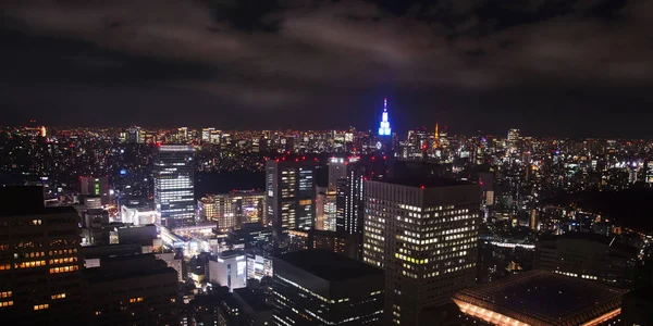 Tokyo Shinjuku Panorama Aereo Notte — Foto Stock